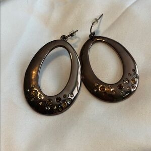 Elegant Brown Oval Earrings